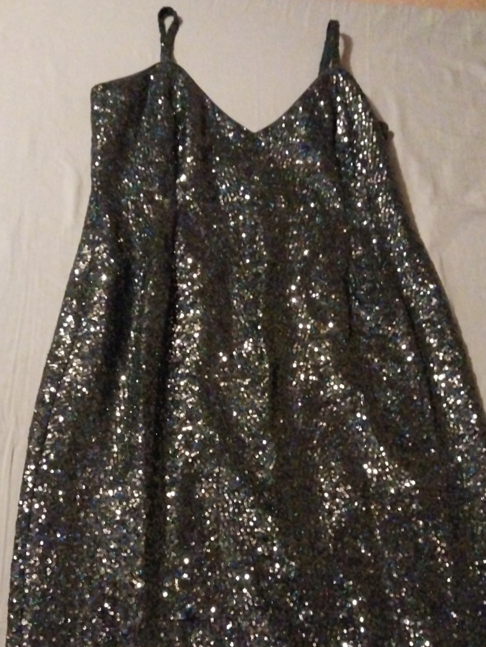Vixen by Micheline Pitt Sparkling Navy Blue Sequin Slip Dress